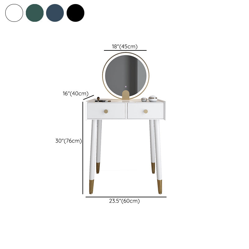 Scandinavian Lighted Mirror Makeup Vanity Desk in Wood Vanity Dressing Table Set