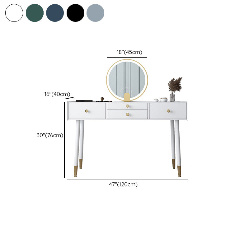 Scandinavian Lighted Mirror Makeup Vanity Desk in Wood Vanity Dressing Table Set