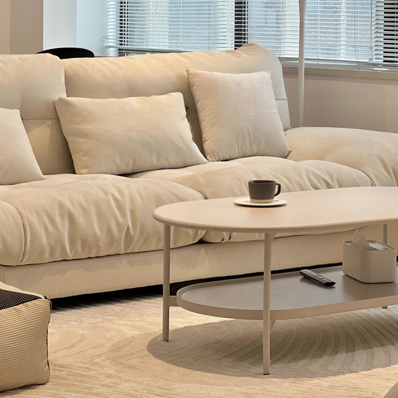 Modern Wood Coffee Table 4 Legs Coffee Cocktail Table with Shelf