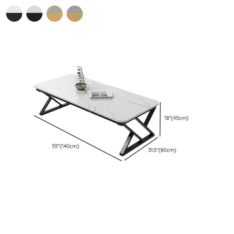 Slate Top Rectangular Coffee Table Trestle Coffee Cocktail Table