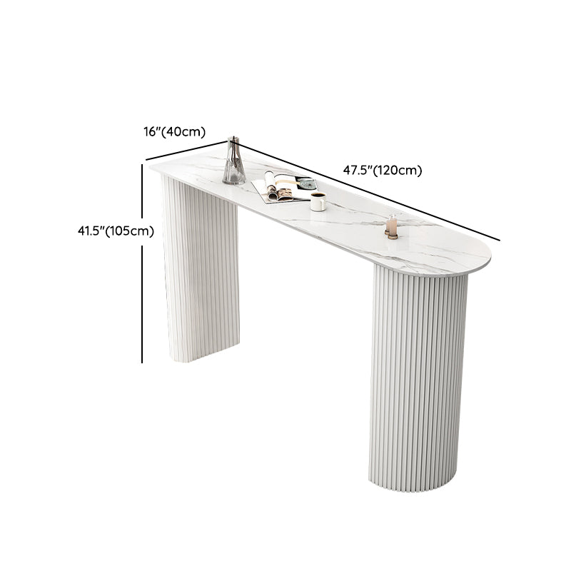 Glam Bistro Set 1/3 Pieces White Colour Stone Bar table with Upholstered Stools