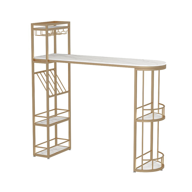 Glam Style Bistro Set 1/3 Pieces Stone Bar table with Upholstered Stools