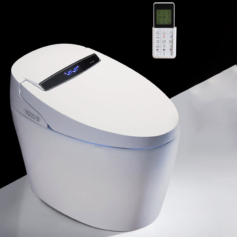 Elongated White Floor Standing Bidet with Heated Seat Contemporary Bidet