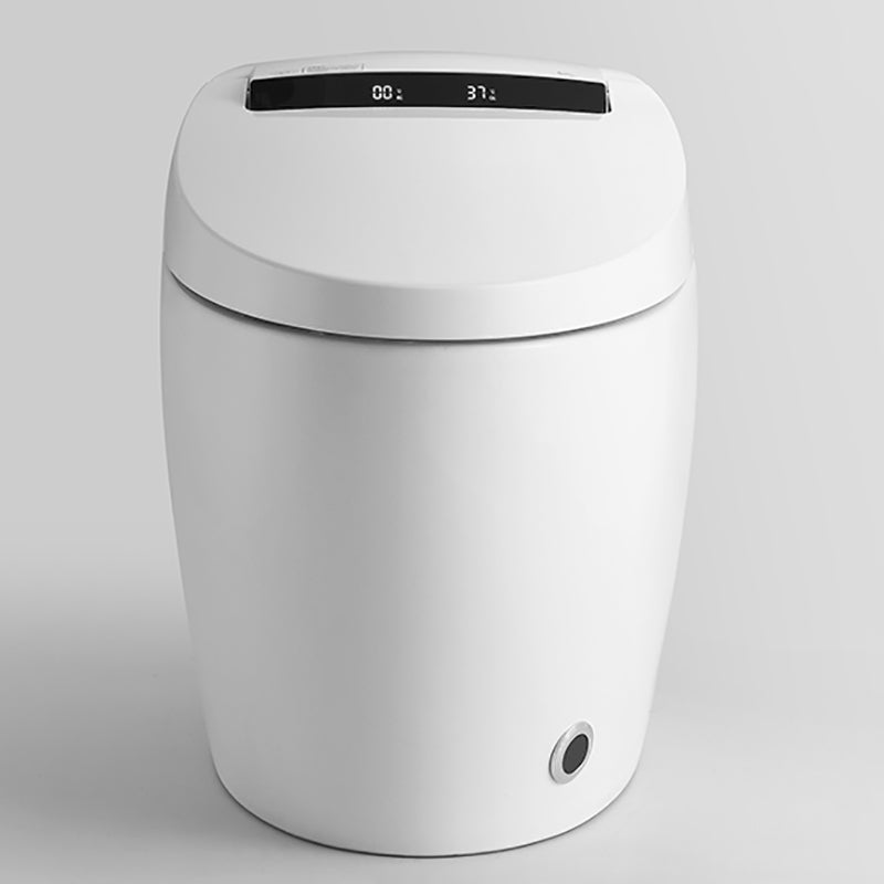 Elongated White Floor Standing Bidet with Heated Seat Contemporary Bidet