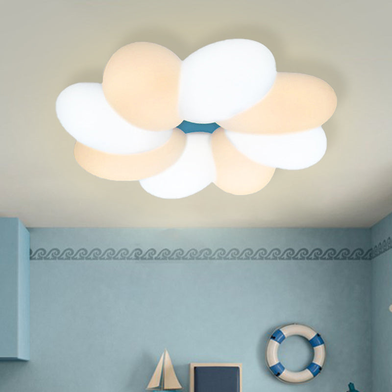 Acrylic Flower Flush Lighting Modern 18"/22" Wide LED White Ceiling Lamp Fixture for Child Bedroom, Warm/White Light