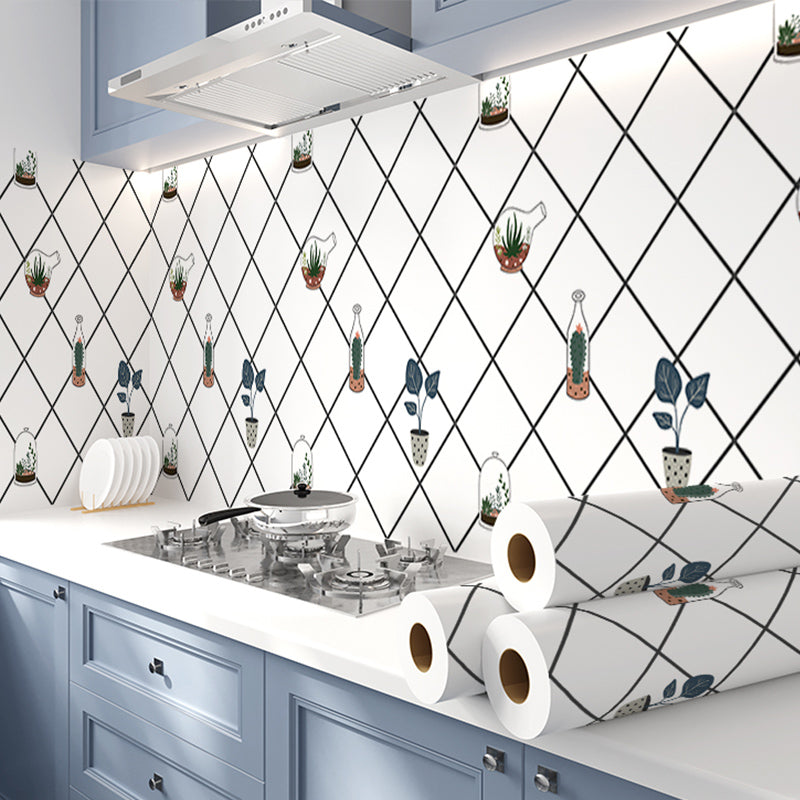 Square Mosaic Peel & Stick Tile Stain Resistant Kitchen Backsplash Tiles