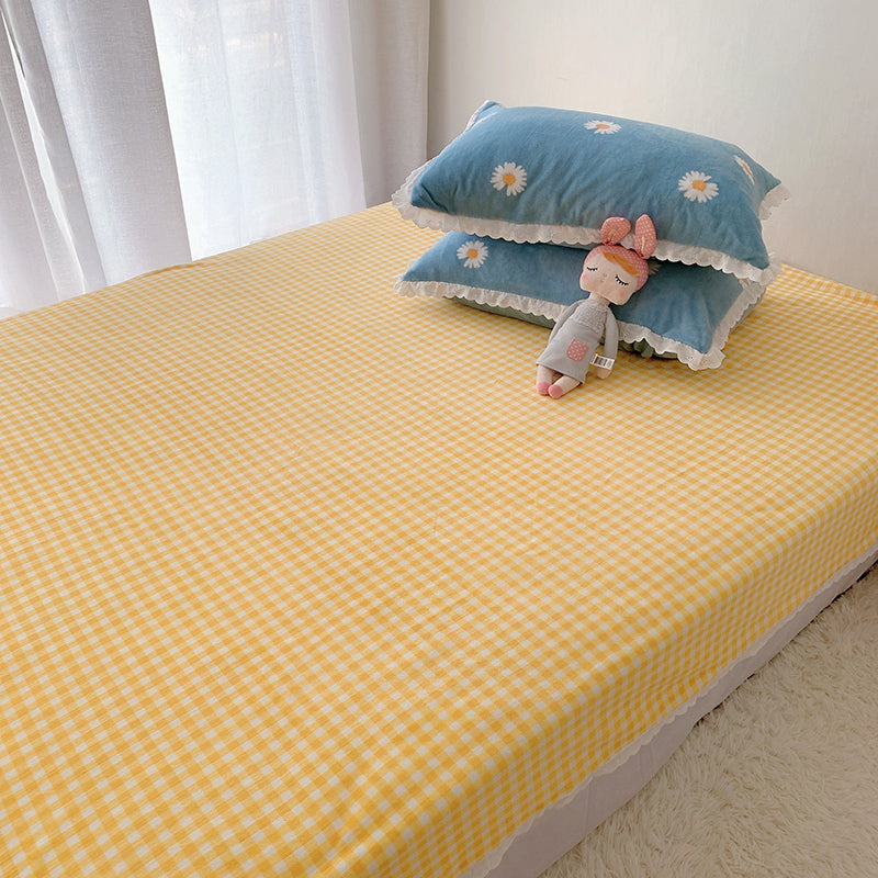 Sheet Sets Flannel Floral Printed Breathable Super Soft Wrinkle Resistant Bed Sheet Set