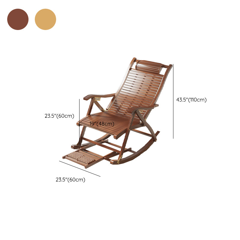 Contemporary Rocking Chair Bamboo Frame Spindle Backrest Indoor Rocking Chair