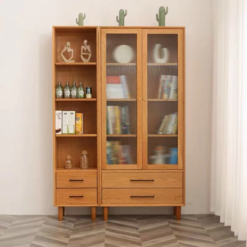 Mid-Century Modern Solid Wood Chest Rectangle Accent Cabinet with Drawer