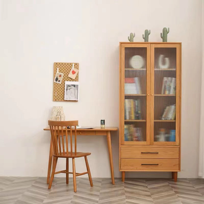 Mid-Century Modern Solid Wood Chest Rectangle Accent Cabinet with Drawer