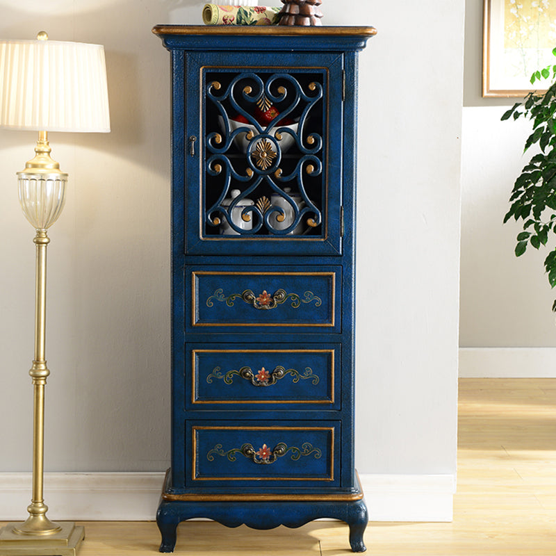 Industrial Solid Wood Accent Cabinet Rectangle Accent Cabinet with Drawer