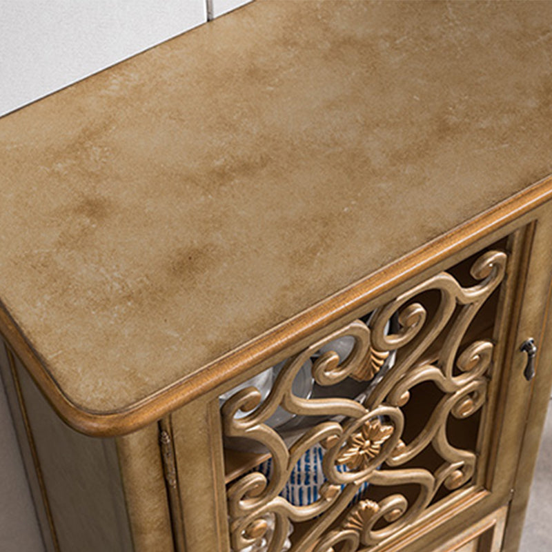Industrial Solid Wood Accent Cabinet Rectangle Accent Cabinet with Drawer