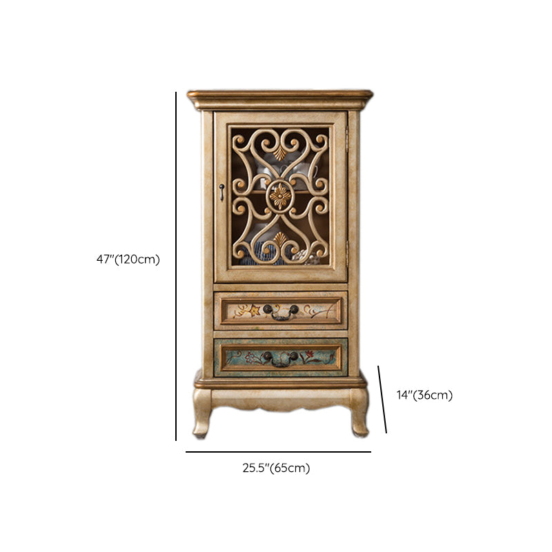 Industrial Solid Wood Accent Cabinet Rectangle Accent Cabinet with Drawer