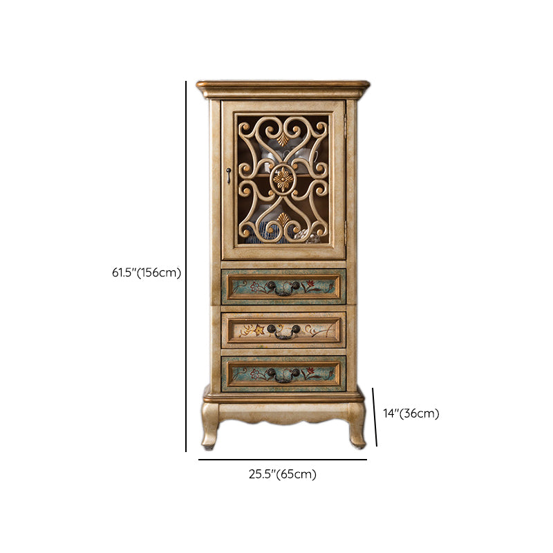 Industrial Solid Wood Accent Cabinet Rectangle Accent Cabinet with Drawer