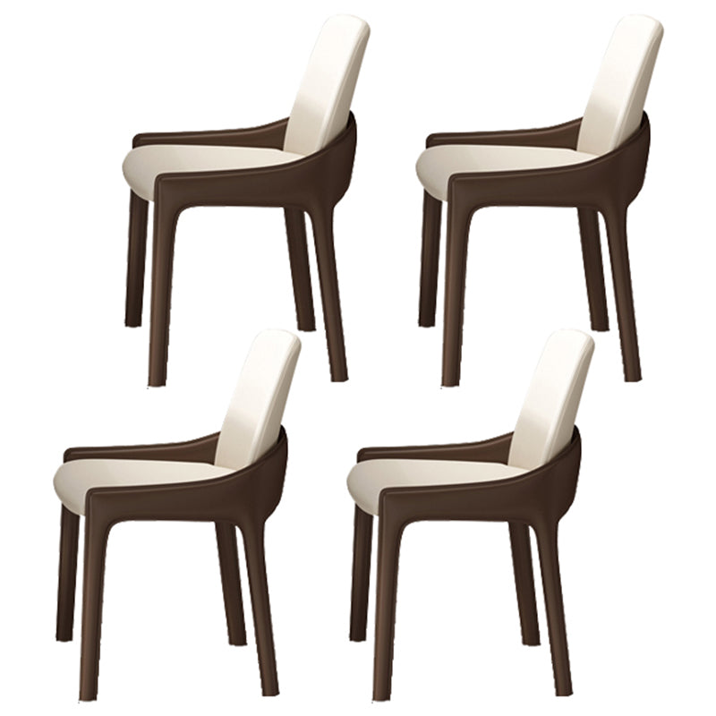 Glossy Brown Dining Table Set 1/4/5/7 Pcs Dinette Set with Faux Leather Chairs