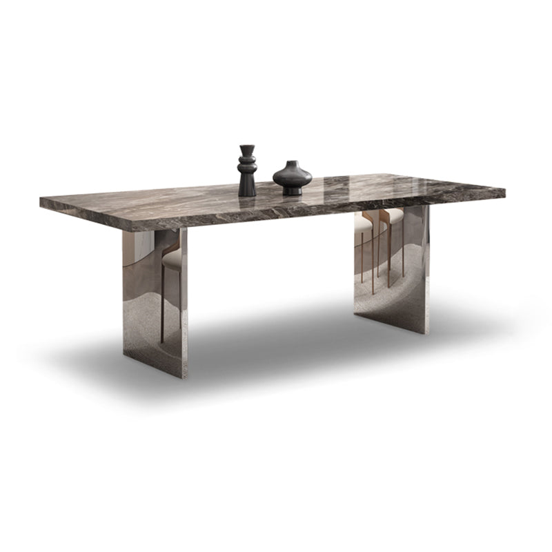 Glossy Brown Dining Table Set 1/4/5/7 Pcs Dinette Set with Faux Leather Chairs