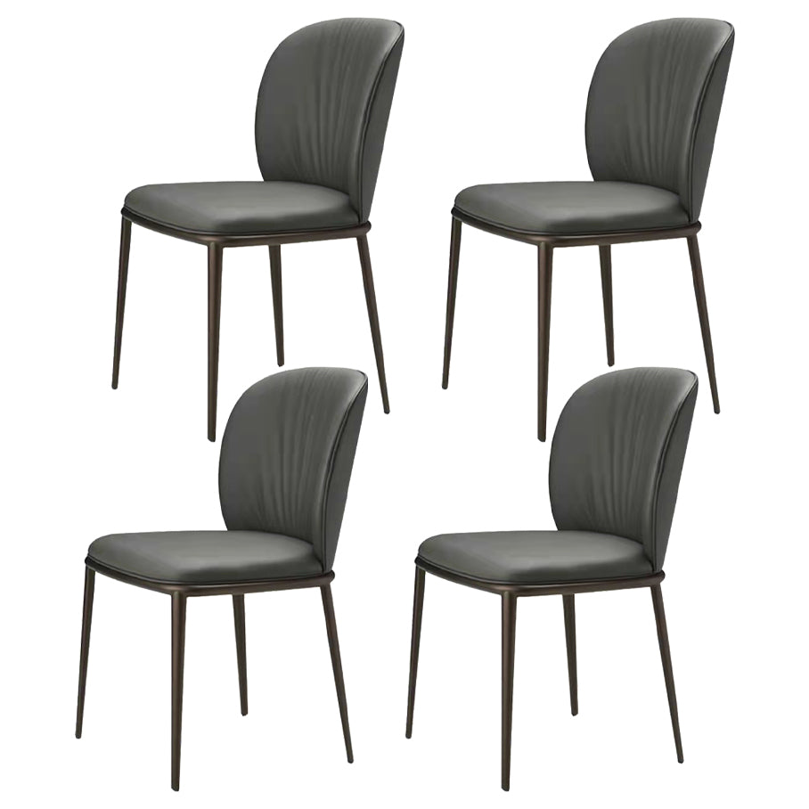 Black Stone Dining Table Set 1/4/5/7 Pcs Indoor Dinette Set with Leather Chairs