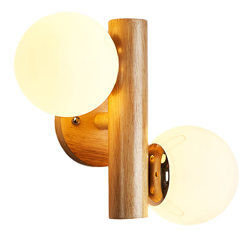 Nordic Style Wooden Vanity Light Ball Shape Vanity Lamp for Shower Room