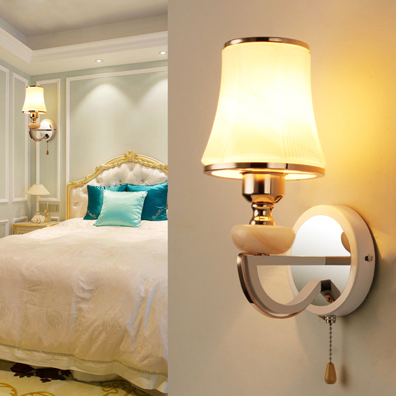 Nordic Style Vanity Light Geometry Shape Vanity Lamp with Glass Shade for Bedroom