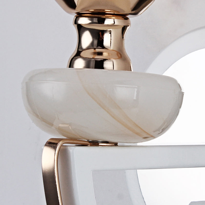 Nordic Style Vanity Light Geometry Shape Vanity Lamp with Glass Shade for Bedroom