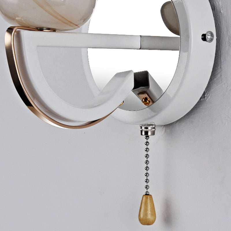 Nordic Style Vanity Light Geometry Shape Vanity Lamp with Glass Shade for Bedroom