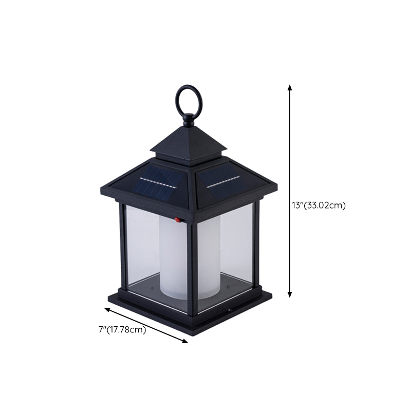LED Black Solar Pillar Lamp Waterproof Outdoor Light for Garden