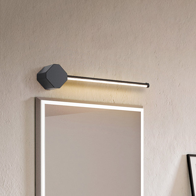 LED Bathroom Sconce Simple Black/White Finish Vanity Wall Light with Slim Linear Acrylic Shade, 16"/23.5" Long