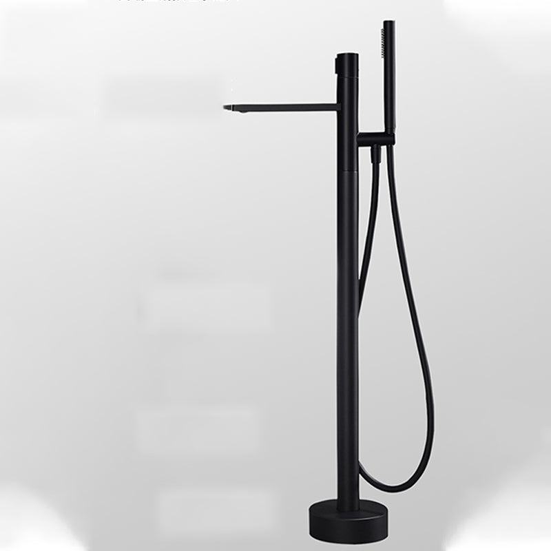 Contemporary Bathroom Faucet Floor Mounted Copper One Handle Fixed Freestanding Faucet