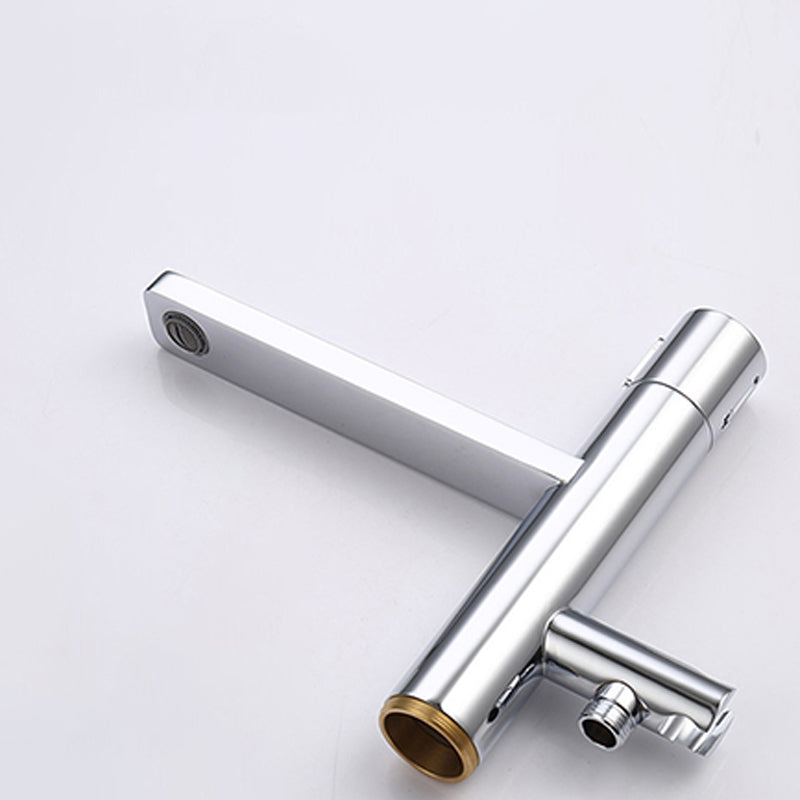 Contemporary Bathroom Faucet Floor Mounted Copper One Handle Fixed Freestanding Faucet