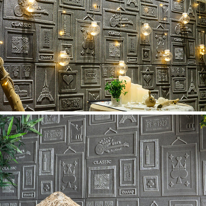 Indoor Wall Paneling 3D Print Peel and Stick Waterproof Wall Panel
