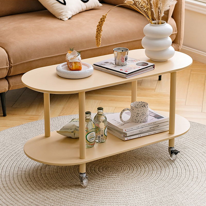 14" Wide Contemporary Corner Table Storage Oval Accent Side Table
