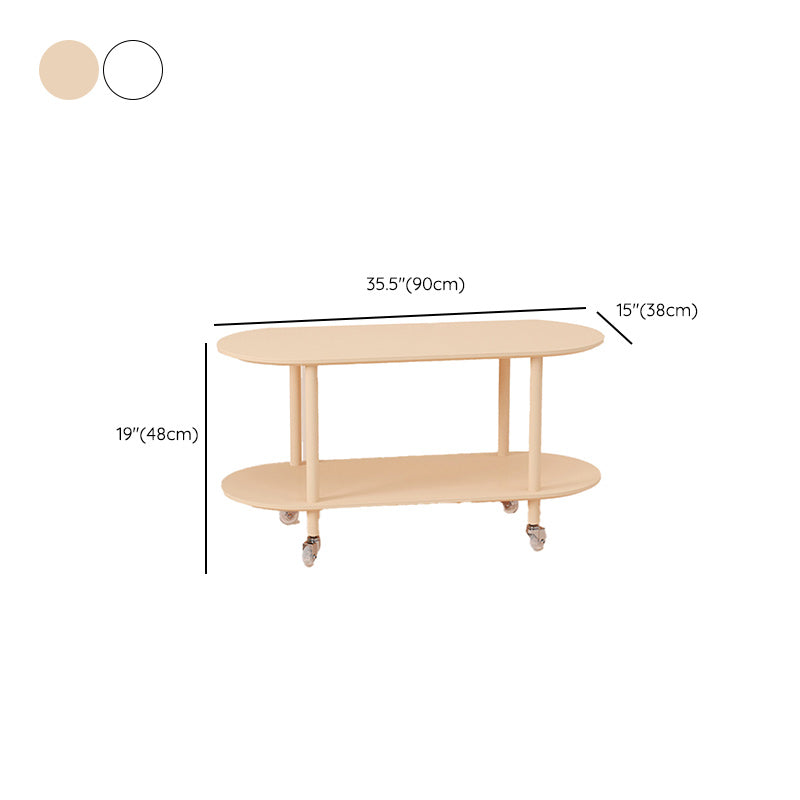 14" Wide Contemporary Corner Table Storage Oval Accent Side Table