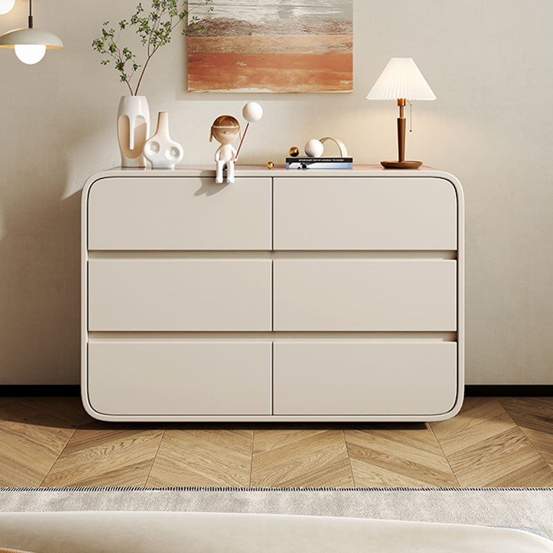 Modernism Horizontal Double Dresser 6 Drawers Wood Storage Dresser for Home