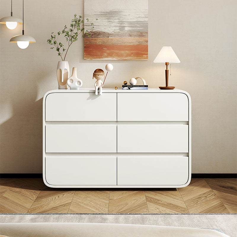 Modernism Horizontal Double Dresser 6 Drawers Wood Storage Dresser for Home