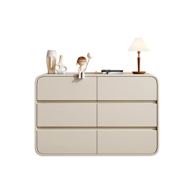 Modernism Horizontal Double Dresser 6 Drawers Wood Storage Dresser for Home