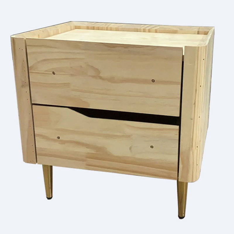 2 - Drawer Contemporary Accent Table Nightstand Antique Finish Bedside Cabinet