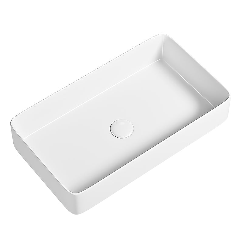 Modern Vessel Bathroom Sink Porcelain Shut-Off Valve Included Basin Sink