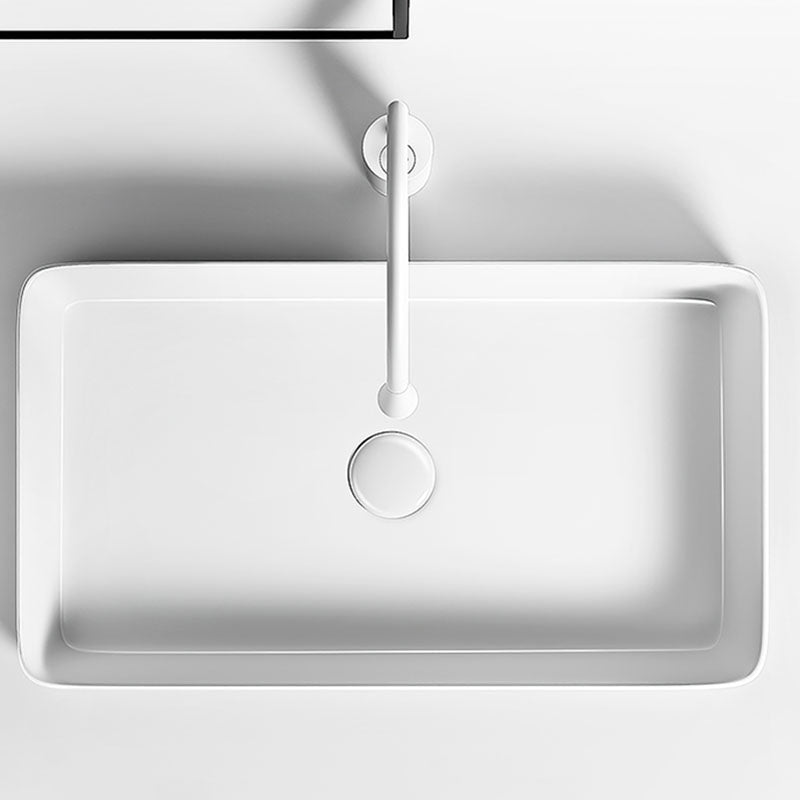 Modern Vessel Bathroom Sink Porcelain Shut-Off Valve Included Basin Sink