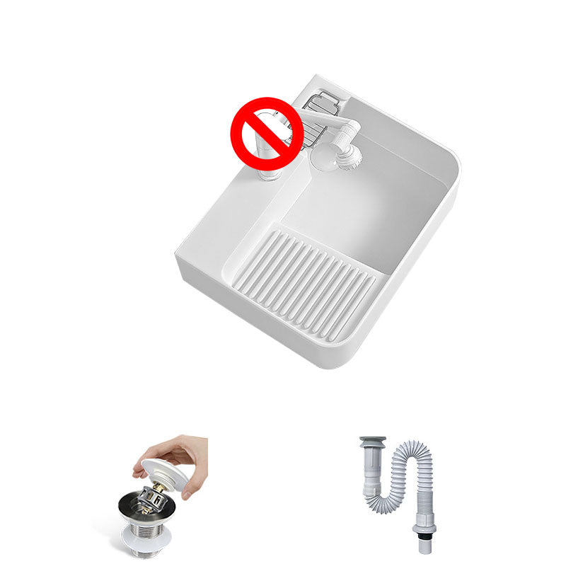 Modern Vessel Lavatory Sink Porcelain with Overflow Wash Stand