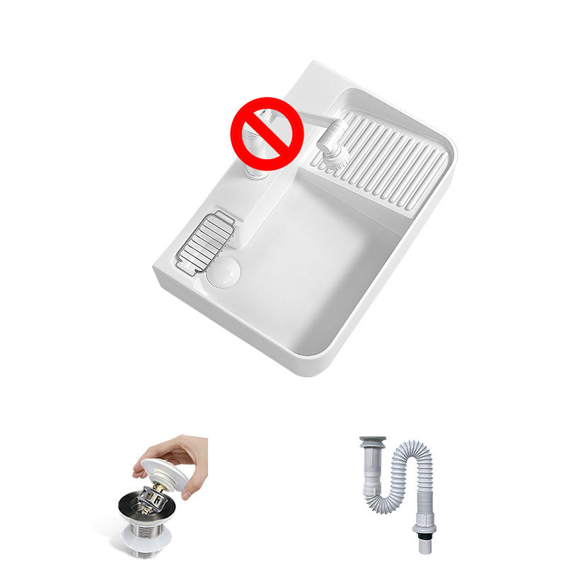 Modern Vessel Lavatory Sink Porcelain with Overflow Wash Stand