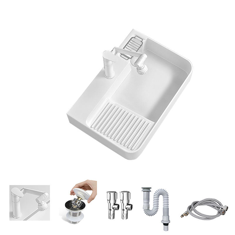 Modern Vessel Lavatory Sink Porcelain with Overflow Wash Stand