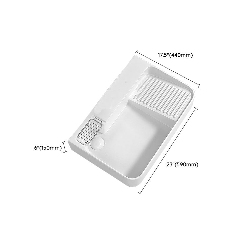 Modern Vessel Lavatory Sink Porcelain with Overflow Wash Stand