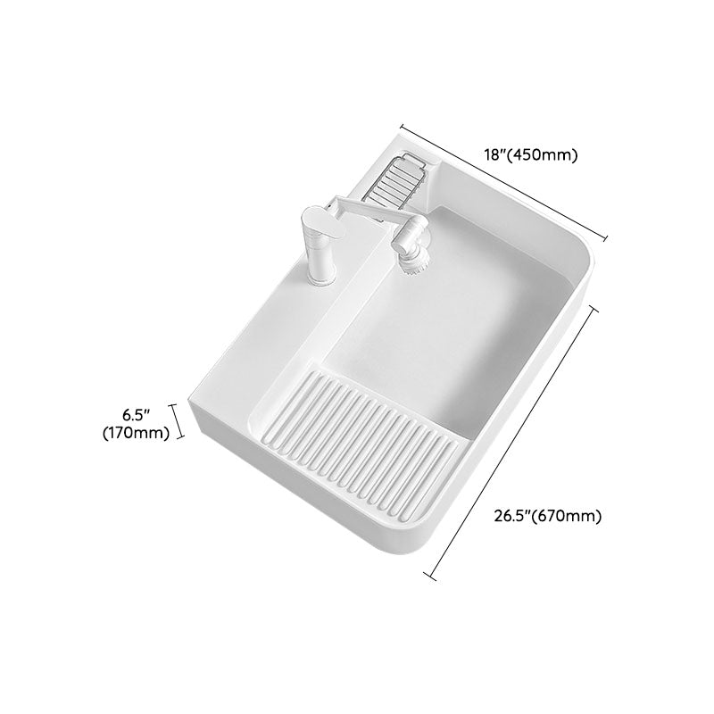 Modern Vessel Lavatory Sink Porcelain with Overflow Wash Stand