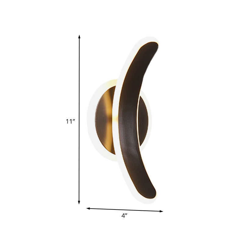 Black Bend Rectangle Murale d'éclairage LED Minimaliste à LED Mur Mur