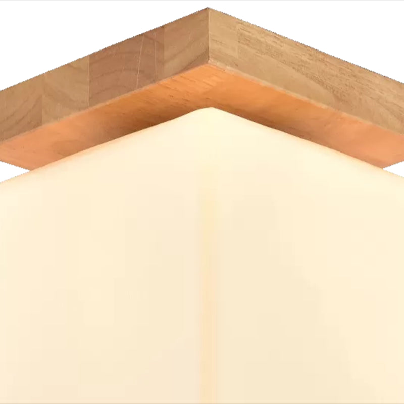 Modern Glass Semi Flush Mount Square Shade Semi Flush for Living Room