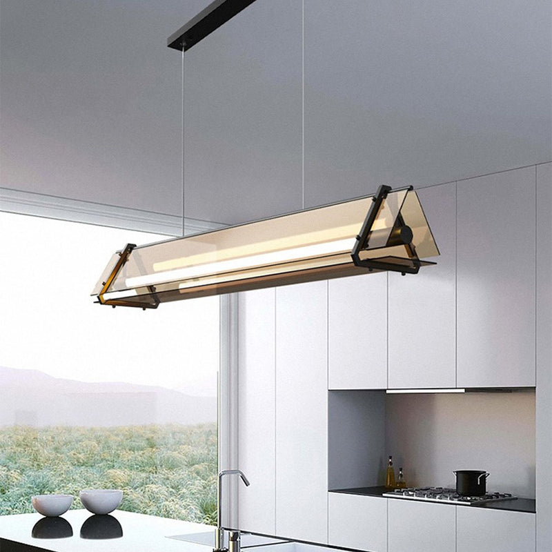 Glass Shade Hanging Island Lights Modern Island Lighting Ideas for Kitchen