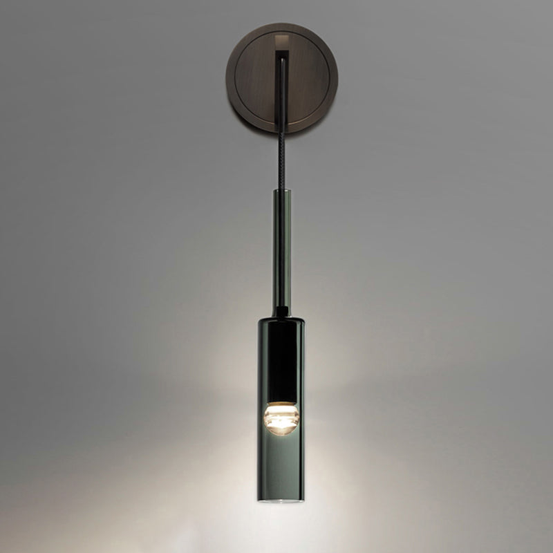 Modernism Wall Sconce Glass Wall Light Fixture in Black for Bedroom