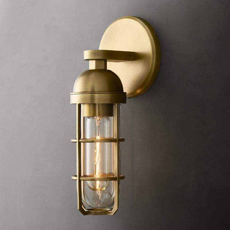 Modernism Glass Wall Mounted Sconce Gold/Black Wall Light for Foyer