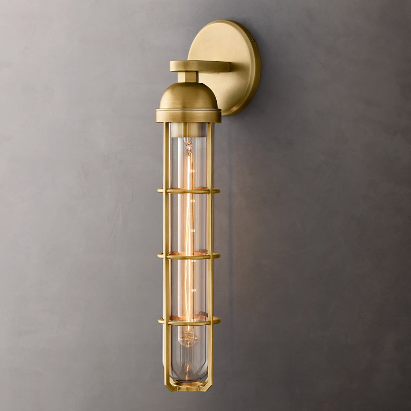 Modernism Glass Wall Mounted Sconce Gold/Black Wall Light for Foyer