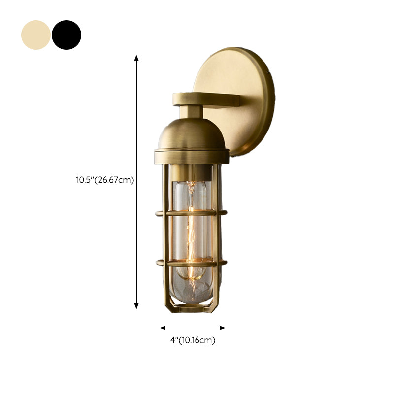 Modernism Glass Wall Mounted Sconce Gold/Black Wall Light for Foyer
